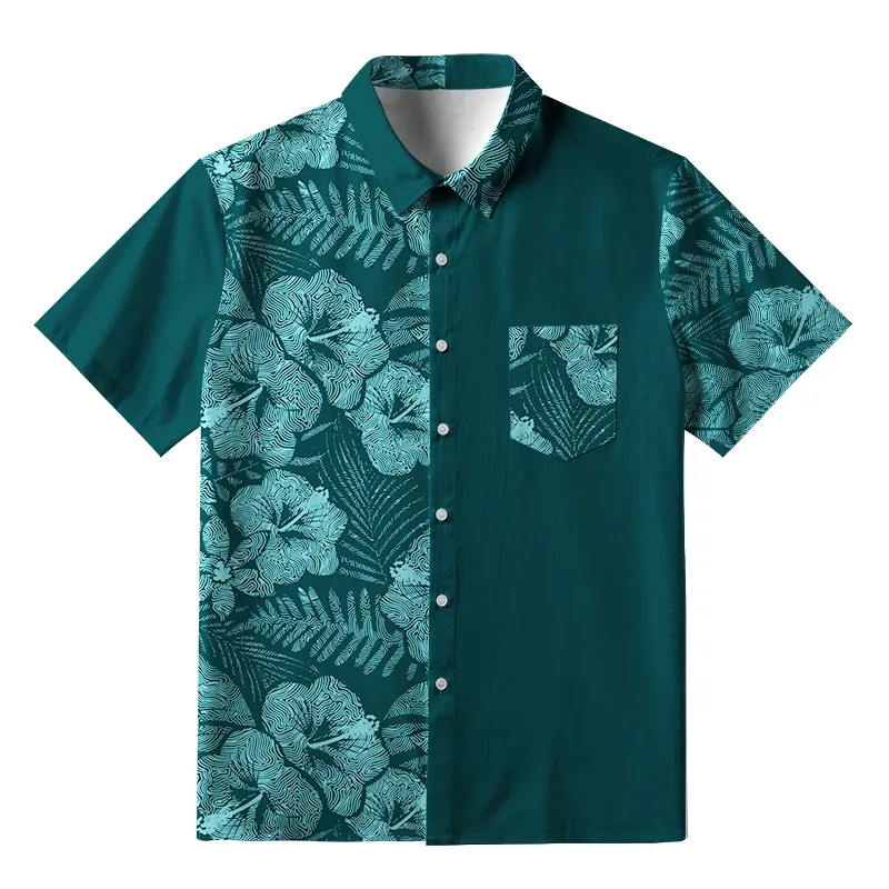 Tokyo-Tiger Tropical Ripple Flowers Button-up Shirt Sale