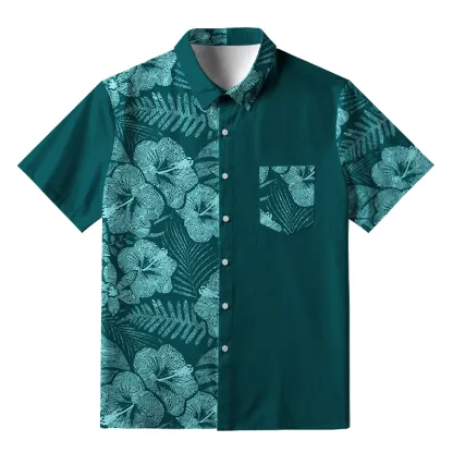 Tokyo-Tiger Tropical Ripple Flowers Button-up Shirt