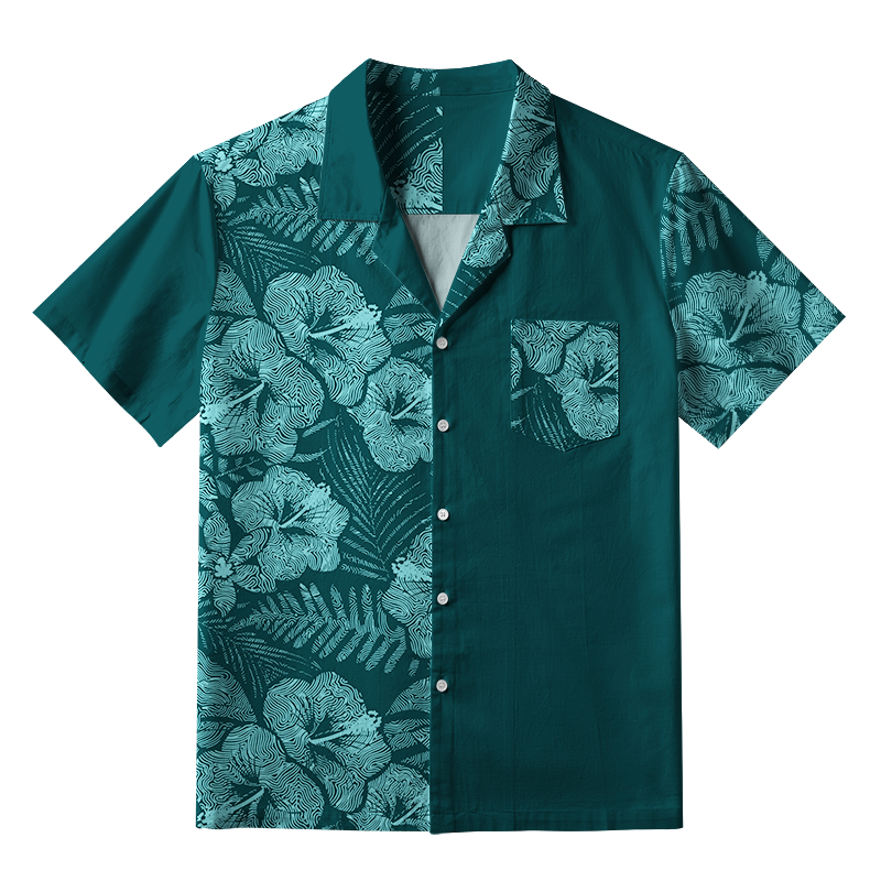 Tokyo-Tiger Tropical Ripple Flowers Aloha Hawaiian Shirt