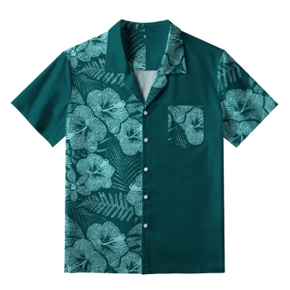 Tokyo-Tiger Tropical Ripple Flowers Aloha Hawaiian Shirt