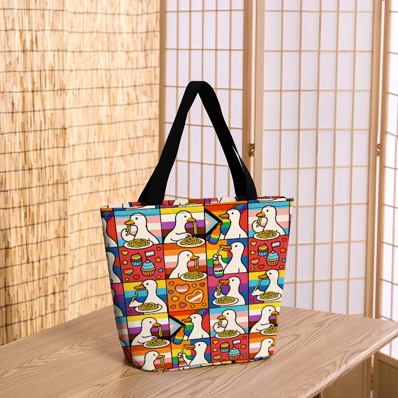 Tokyo-Tiger More Spaghetti Less Upsetti Goose Eat Spaghetti Zipper Tote Bag