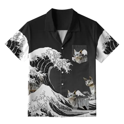 Tokyo-Tiger Origami Cat Aloha Hawaiian Shirt