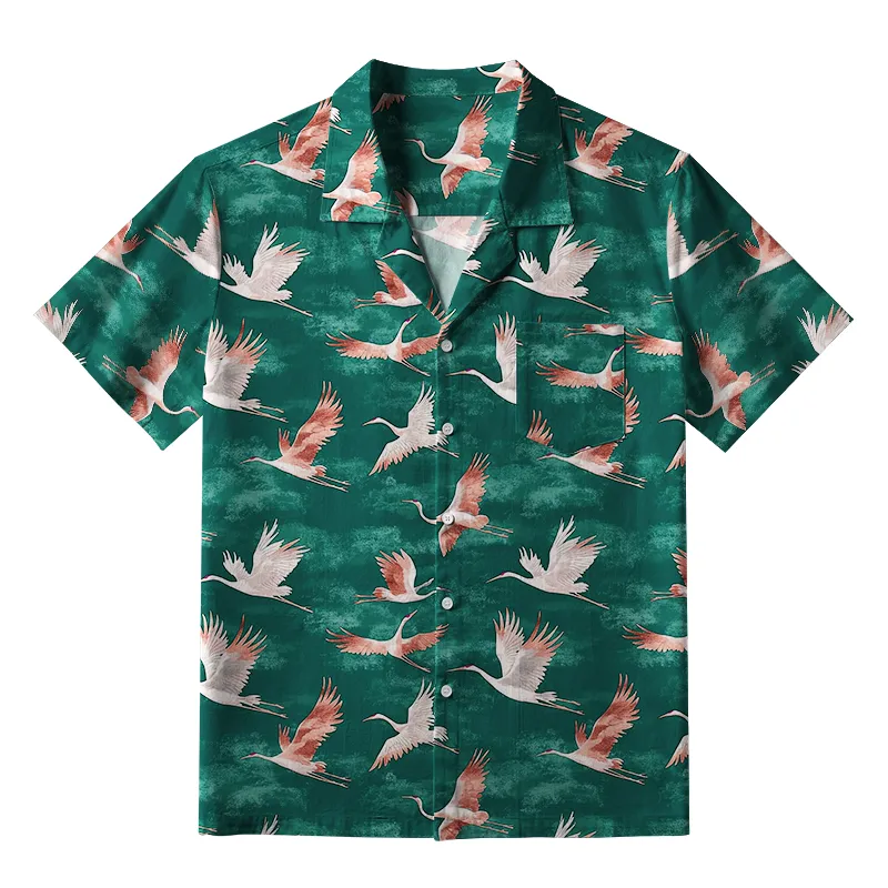 Tokyo-Tiger Cranes In Flight Aloha Hawaiian Shirt Sale