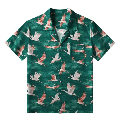 Tokyo-Tiger Cranes In Flight Aloha Hawaiian Shirt