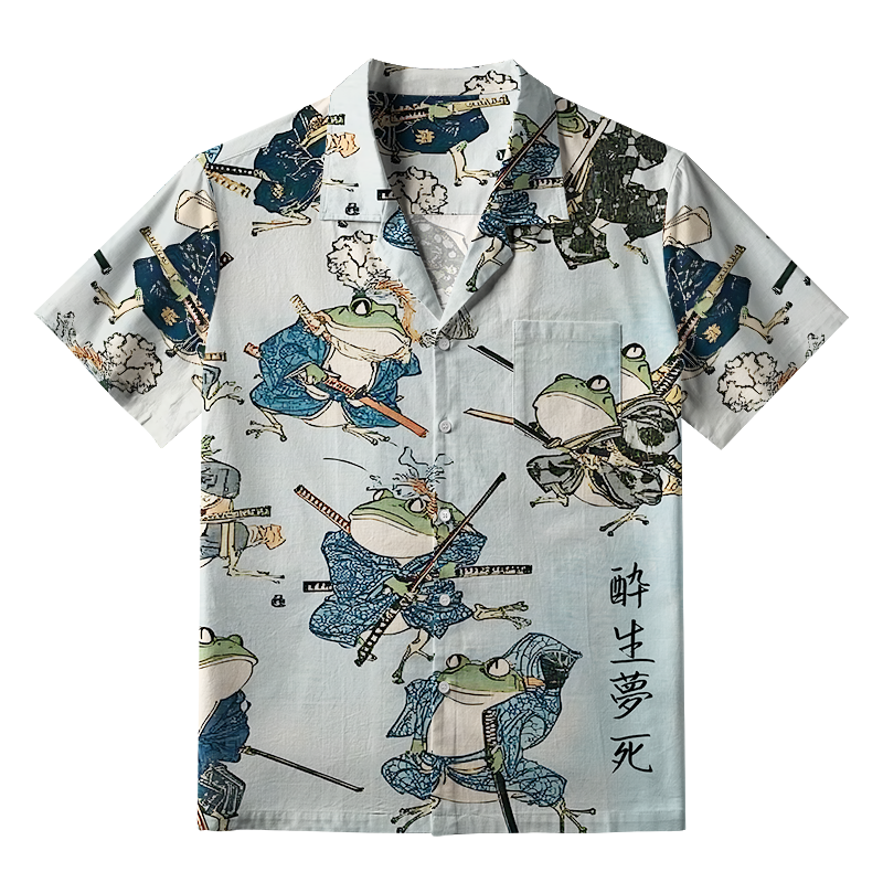 Tokyo-Tiger Frog Samurai Aloha Hawaiian Shirt