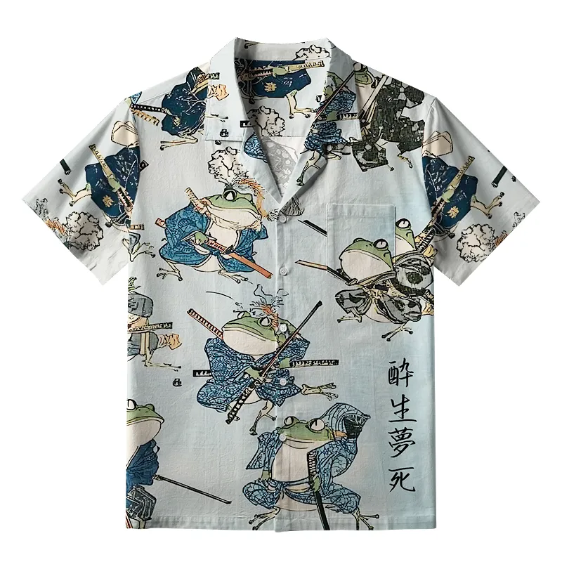 Tokyo-Tiger Frog Samurai Aloha Hawaiian Shirt Sale