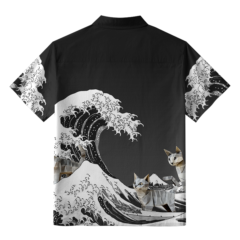 Tokyo-Tiger Origami Cat Aloha Hawaiian Shirt
