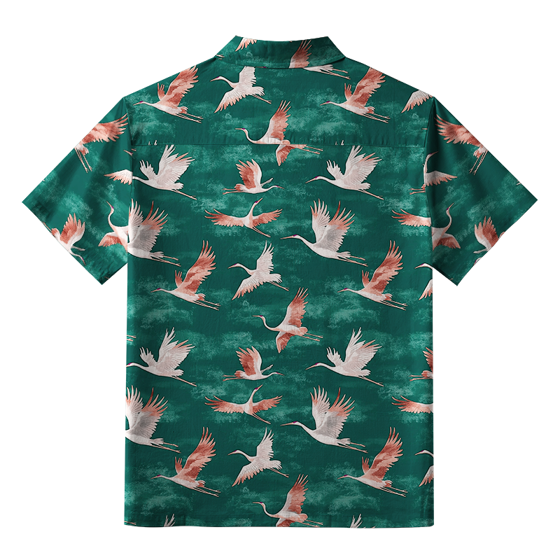 Tokyo-Tiger Cranes In Flight Aloha Hawaiian Shirt