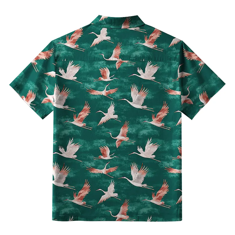 Tokyo-Tiger Cranes In Flight Aloha Hawaiian Shirt