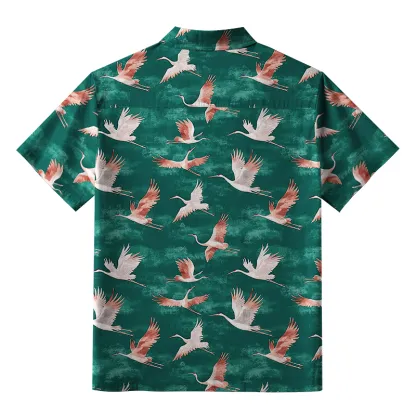 Tokyo-Tiger Cranes In Flight Aloha Hawaiian Shirt