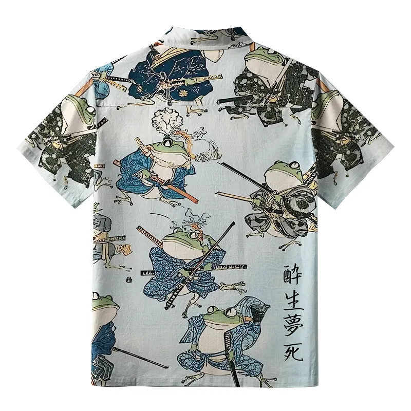 Tokyo-Tiger Frog Samurai Button-up Shirt