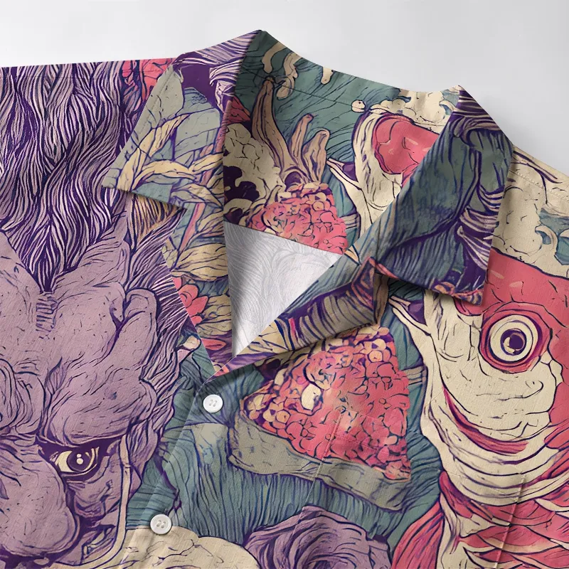 Tokyo-Tiger Dragon And Koi In The Waves Aloha Hawaiian Shirt