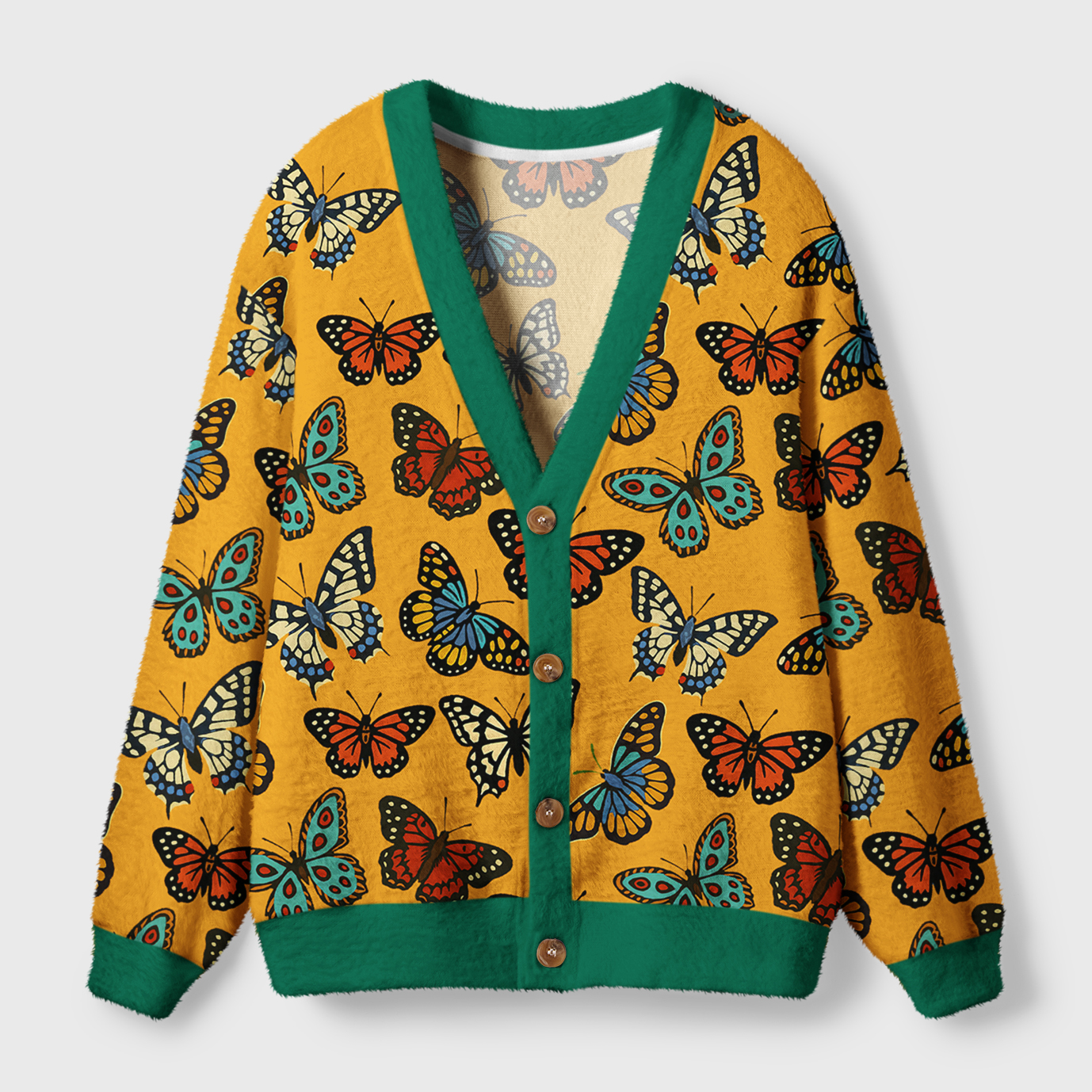 Tokyo-Tiger Symphony of Wings Ugly Cardigan Sweater