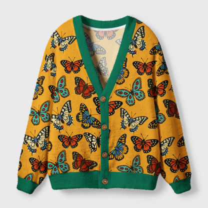 Tokyo-Tiger Symphony of Wings Ugly Cardigan Sweater