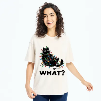 Tokyo-Tiger Cute Christmas Black Cat Meme Washed T-Shirt