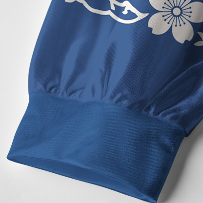 Tokyo-Tiger Japanese Sakura Floral Paneled Long Sleeve Jersey