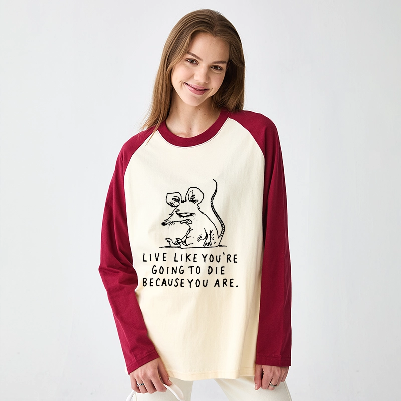 Tokyo-Tiger Funny Meme Sarcastic Rat Life Truth Raglan Long Sleeve T-shirt