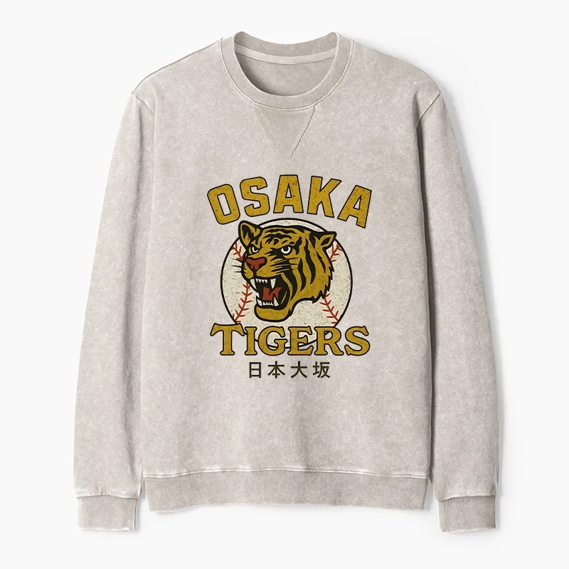 Tokyo-Tiger Funny Osaka Tigers Washed Terry Sweatshirt