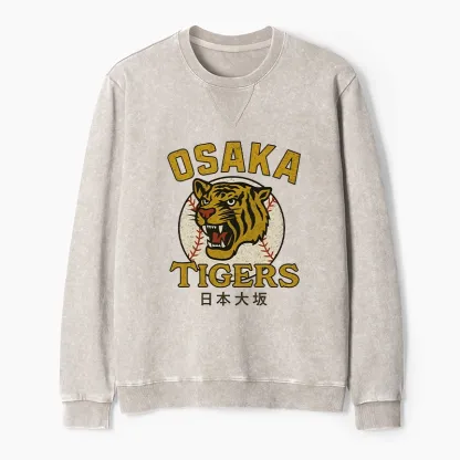 Tokyo-Tiger Funny Osaka Tigers Washed Terry Sweatshirt