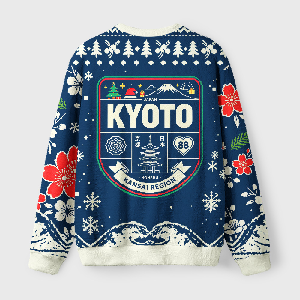 Tokyo-Tiger Kyoto Christmas Fuzzy Christmas Ugly Sweatshirt