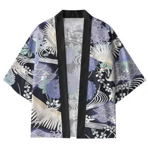 Image of Tokyo-Tiger Crane And Waves Kimono Cardigan