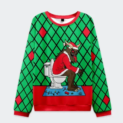 Tokyo-Tiger Monster Poop Christmas Ugly Sweatshirt