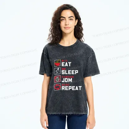 Tokyo-Tiger Happy Daily List Washed T-Shirt