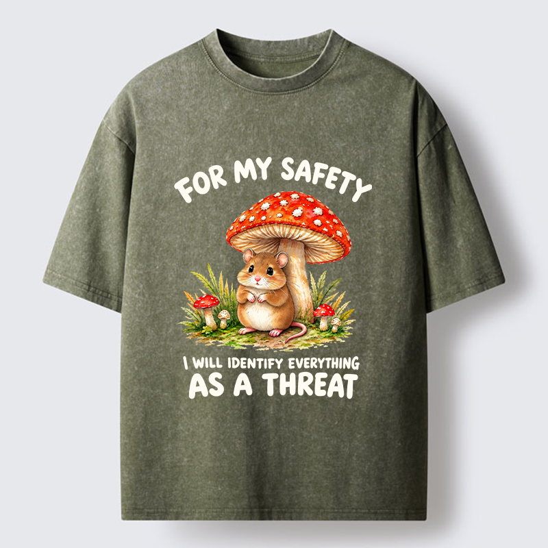 Tokyo-Tiger Wary Little Forest Mouse Meme Washed T-Shirt