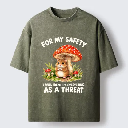 Tokyo-Tiger Wary Little Forest Mouse Meme Washed T-Shirt