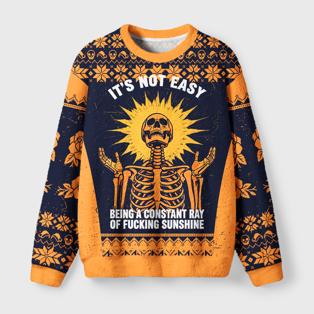Tokyo-Tiger Shining Funny Skeleton Fuzzy Christmas Ugly Sweatshirt