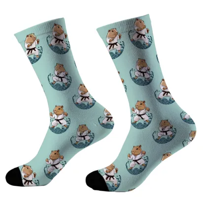 Tokyo-Tiger Funny Karate Capybara Socks