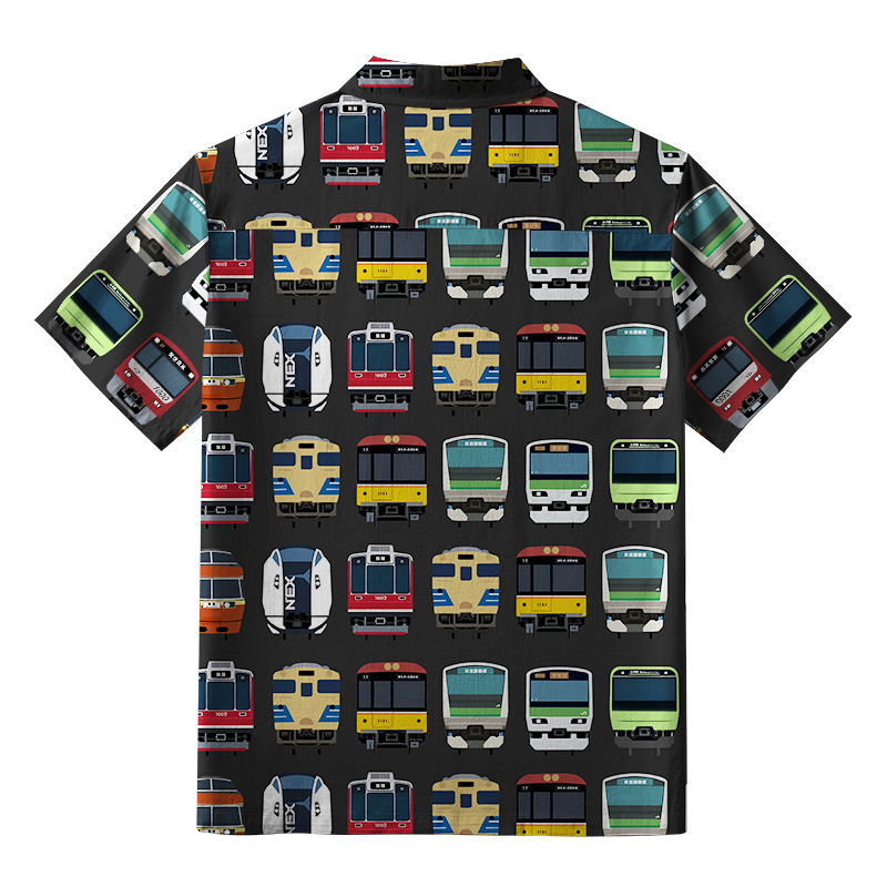 Tokyo-Tiger Japanese Traditional Trains Button-up Shirt