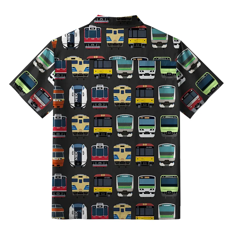 Tokyo-Tiger Japanese Traditional Trains Button-up Shirt
