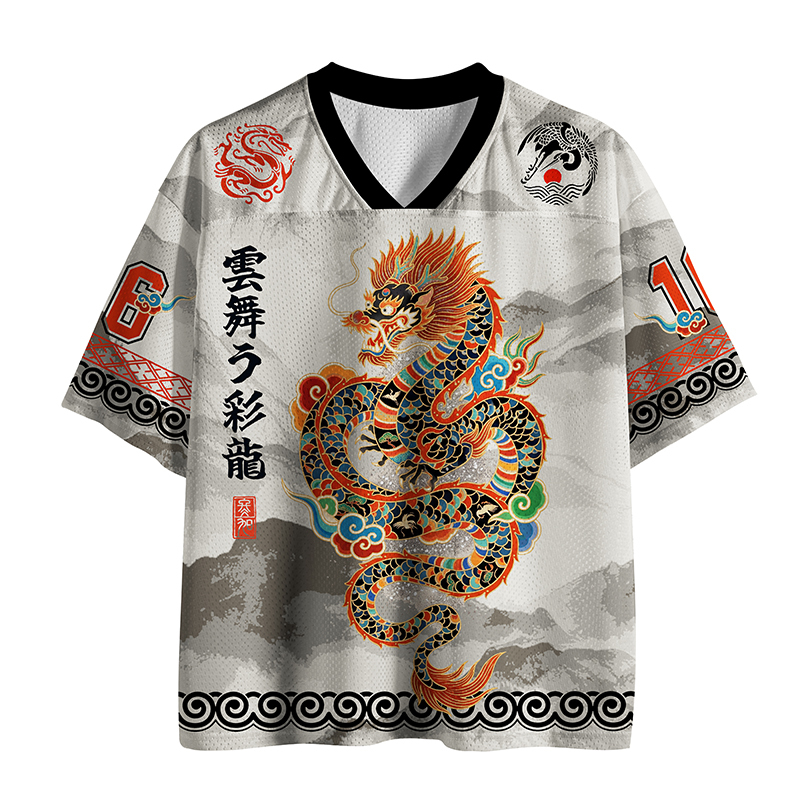 Tokyo-Tiger Enamel Celestial Dragon Of Misty Peaks Mesh Jersey