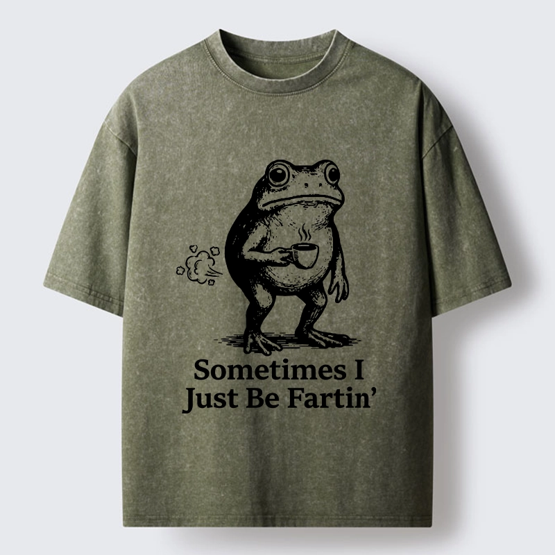 Tokyo-Tiger Farting Frog Funny meme Washed T-Shirt