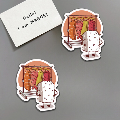 Tokyo-Tiger Which One Should I Wear Today Fridge Magnet