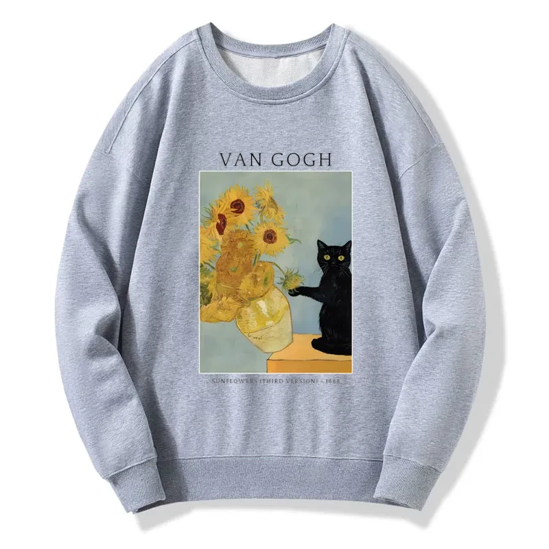 Tokyo-Tiger Black Cat With Sunflowers Sweatshirt