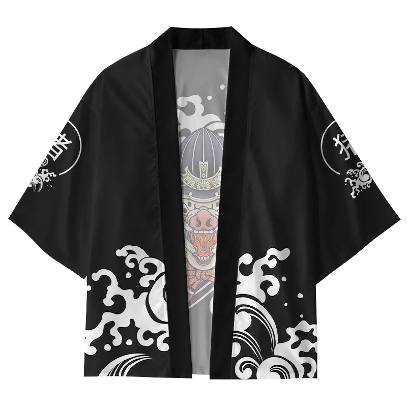 Tokyo-Tiger Wild Boar Samurai Kimono Cardigan Sale