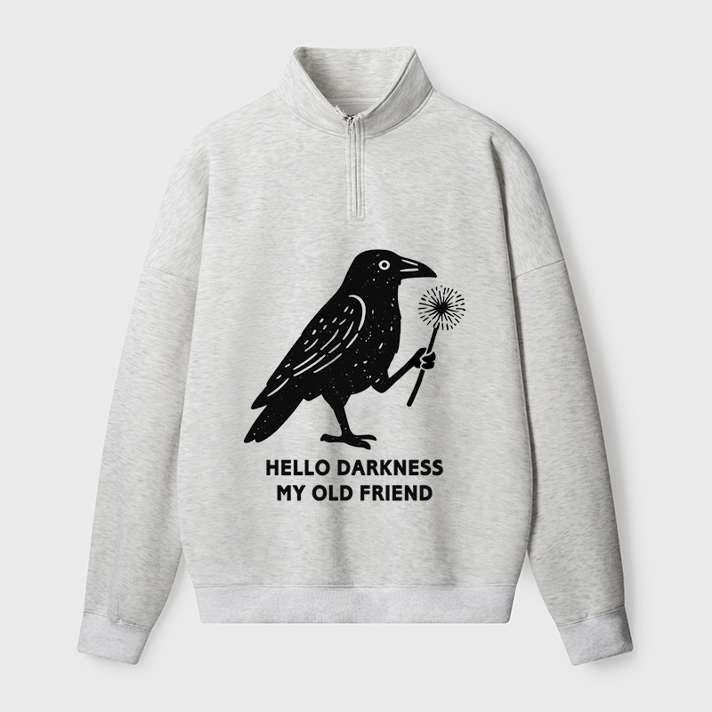 Tokyo-Tiger My Old Friend The Crow Half Zip Fleece Sweatshirt