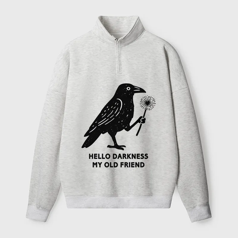 Tokyo-Tiger My Old Friend The Crow Half Zip Fleece Sweatshirt