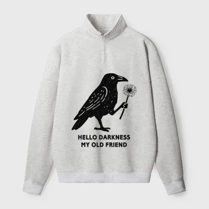 Tokyo-Tiger My Old Friend The Crow Half Zip Fleece Sweatshirt