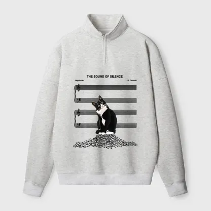 Tokyo-Tiger The Sound Of Silence Half Zip Fleece Sweatshirt