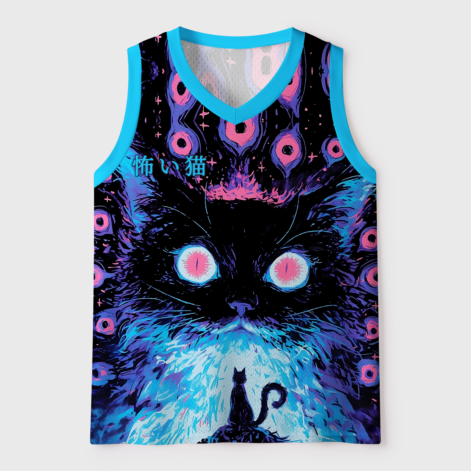Tokyo-Tiger Cat Staring Into Your Soul Mesh Tank Top