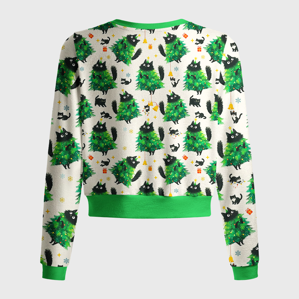 Tokyo-Tiger Christmas Tree Cat Japan Women's Lightweight Cardigan