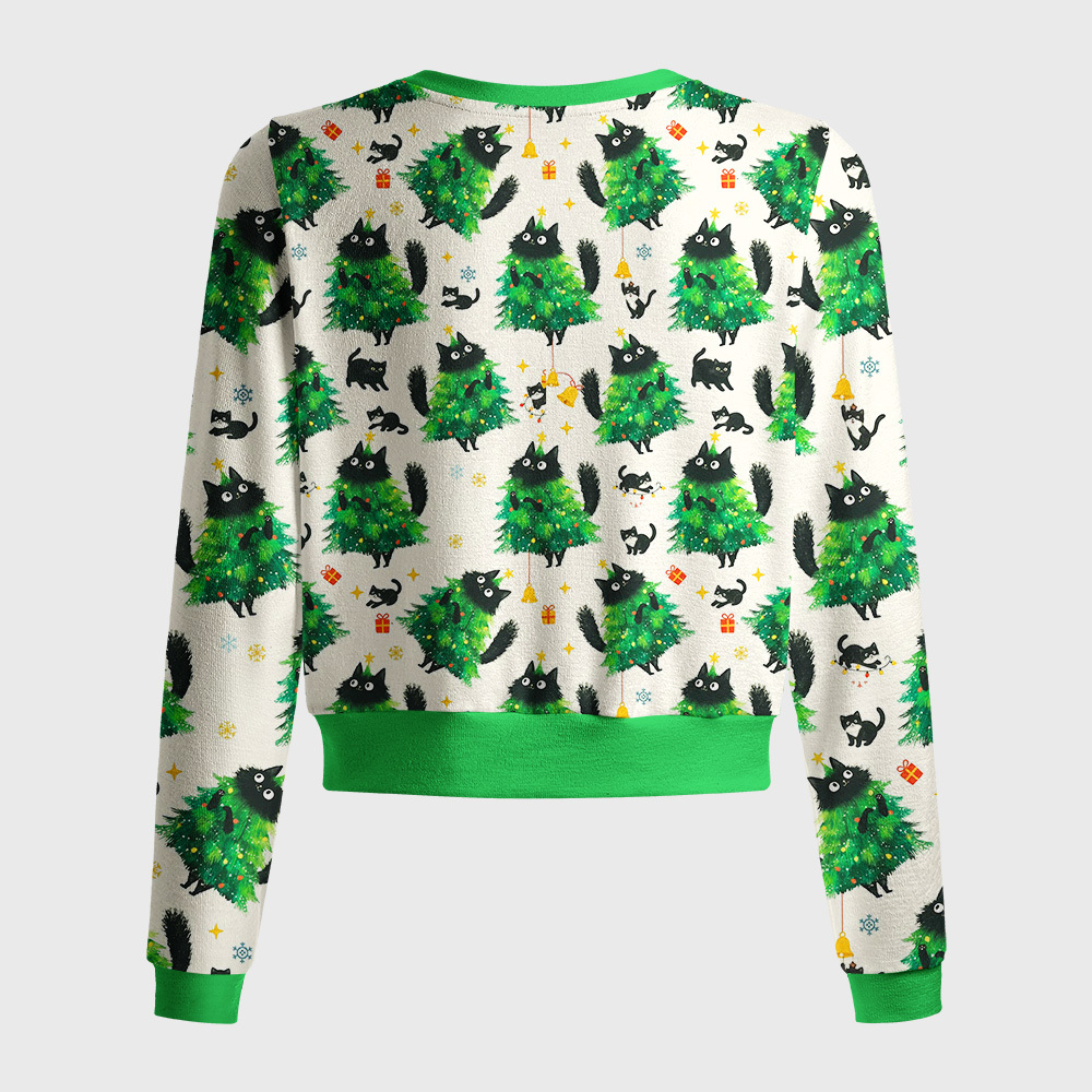 Tokyo-Tiger Christmas Tree Cat Japan Women's Lightweight Cardigan