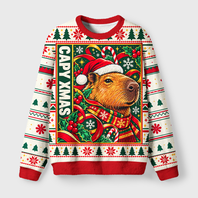Tokyo-Tiger Capybara In Christmas Costume Christmas Ugly Sweatshirt
