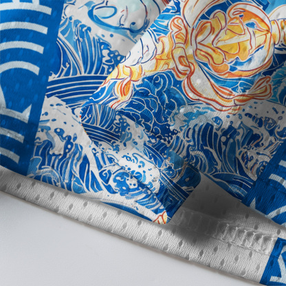 Tokyo-Tiger Kyoto White Tiger Waves Mesh Jersey