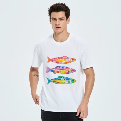 Tokyo-Tiger Colorful Hand Drawn Fish Classic T-Shirt
