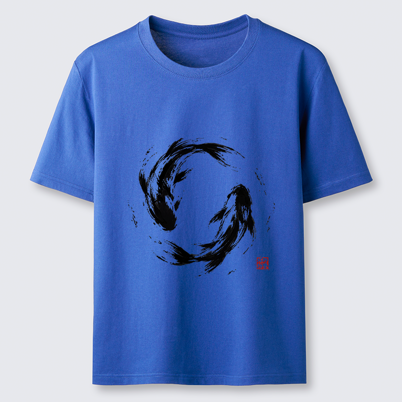 Tokyo-Tiger Ink Koi Fish Circle Classic T-Shirt