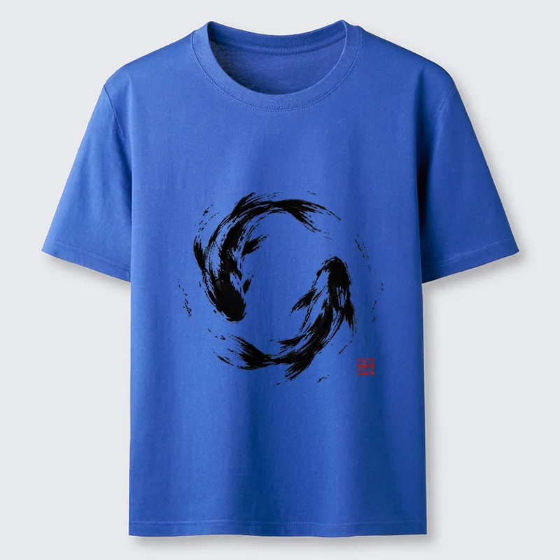 Tokyo-Tiger Ink Koi Fish Circle Classic T-Shirt